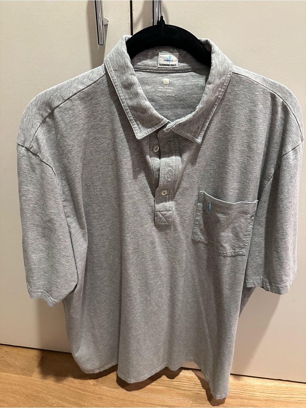 johnnie-O Light Gray Men's Polo with Chest Pocket